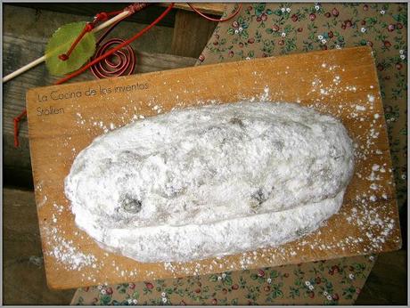 Stollen con frutas y centro de Mazapán