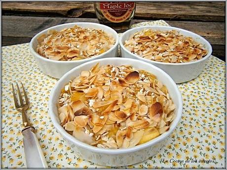 Manzanas gratinadas con Almendras, Avena y Jarabe de Arce