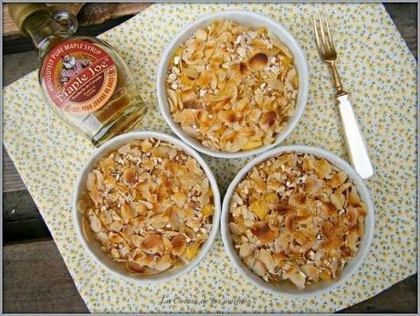 Manzanas gratinadas con Almendras, Avena y Jarabe de Arce