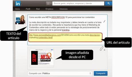 Publicacion de actividad en LinkedIn. Enlaces Dofollow y Nofollow