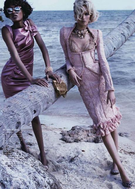 Jourdan Dunn and Daria Strokous by Josh Olins for Vogue Japan April 2012