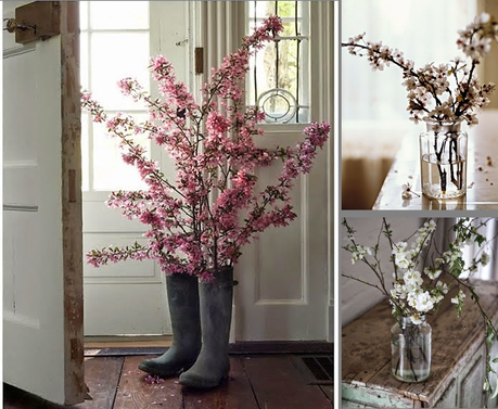 DECORAR CON RAMAS EN FLOR