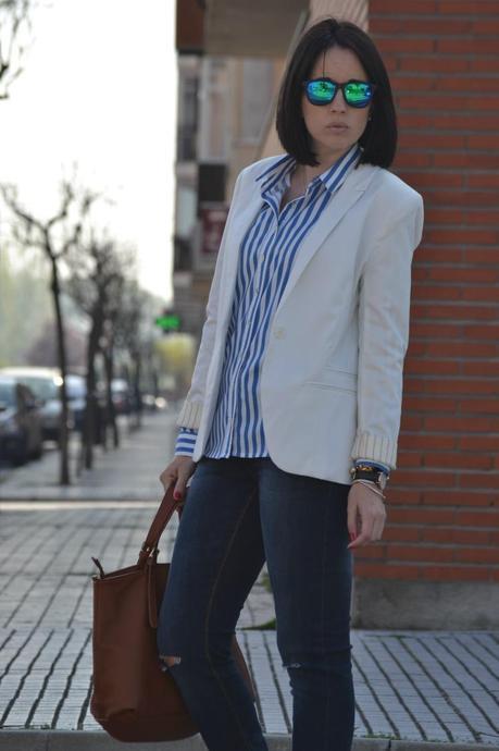 White and blue