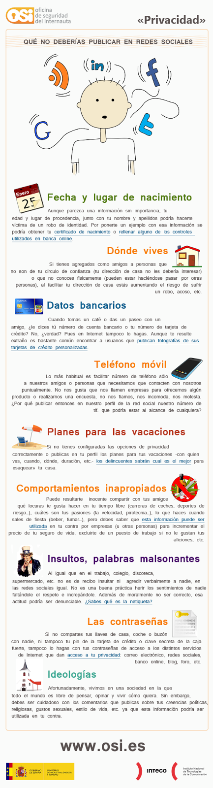 Qué no deberías publicar en redes sociales #Infografía #Consejos #Internet #Socialmedia