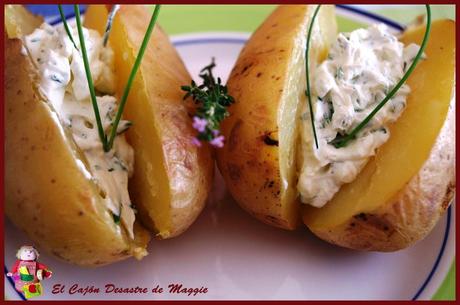 PATATAS ASADAS CON CREMA DE QUESO