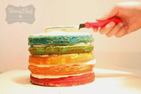 Rainbow Cake + Caramel Cupcakes / Tarta Arcoiris + Cupcakes de Caramelo