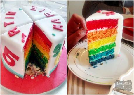 Rainbow Cake + Caramel Cupcakes / Tarta Arcoiris + Cupcakes de Caramelo