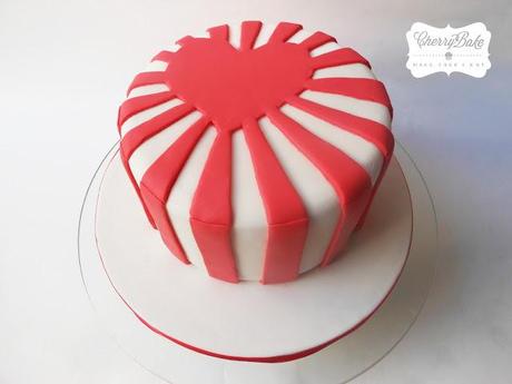 Rising Sun-Heart Cake. Tarta Sol Naciente-Corazón