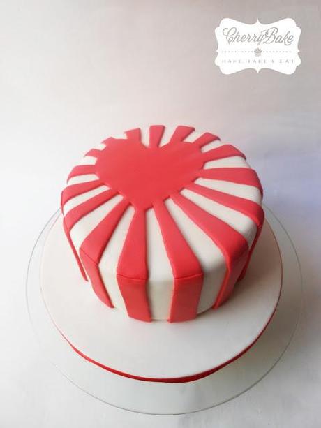 Rising Sun-Heart Cake. Tarta Sol Naciente-Corazón