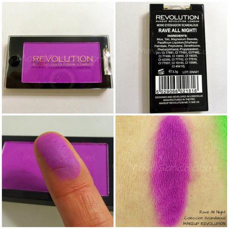 Colección Scandalous  MAKEUP REVOLUTION: sombras de ojos neon