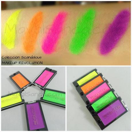 Colección Scandalous  MAKEUP REVOLUTION: sombras de ojos neon