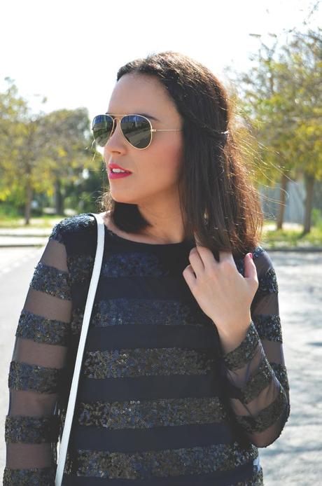 Outfit | Blue casual paillettes