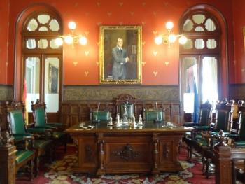 Salón de Cotizar, en el Palacio de la Bolsa de Madrid