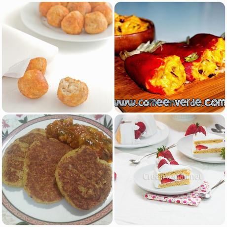 Platos del décimo menú vegetariano con recetas de otros blogs.