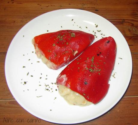 PIMIENTOS RELLENOS DE BACALAO, GAMBAS Y BECHAMEL