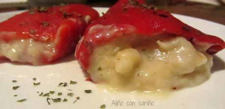 PIMIENTOS RELLENOS DE BACALAO, GAMBAS Y BECHAMEL
