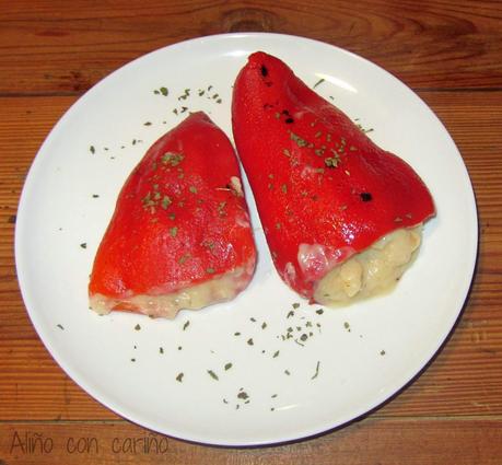 PIMIENTOS RELLENOS DE BACALAO, GAMBAS Y BECHAMEL