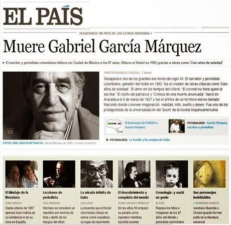 EL PERIODISMO INTERNACIONAL RECUERDA A GABRIEL GARCÍA MÁRQUEZ