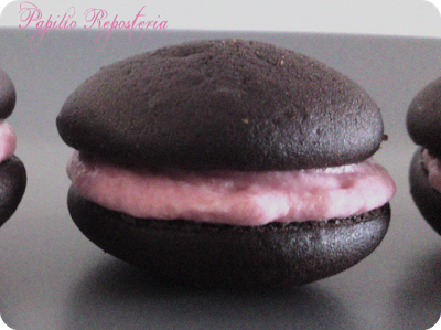 Whoopie pies de chocolate y fresa (especial San Valentín)