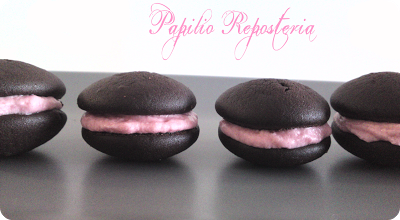 Whoopie pies de chocolate y fresa (especial San Valentín)