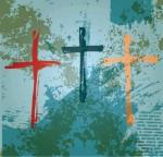 Dibujo de tres cruces abstractas.