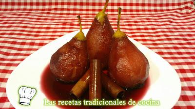 Receta de las Peras al vino
