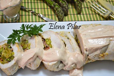 Pechuga de pavo rellena de verduras (Thermomix)