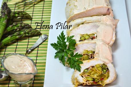 Pechuga de pavo rellena de verduras (Thermomix)