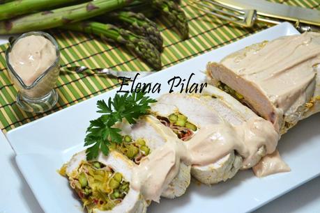 Pechuga de pavo rellena de verduras (Thermomix)