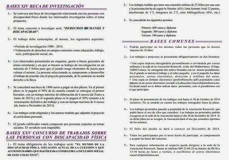Beca de Investigación y Concurso de Trabajo sobre las Personas con Discapacidad