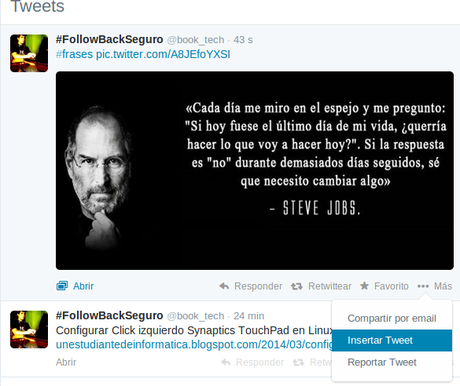 Incrustar tweets en tu sitio web o blog