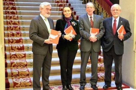 Darío Villanueva, Ana Gavín, José Manuel Blecua y  José María Merino.