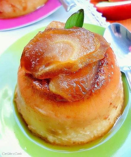 Flan de manzana