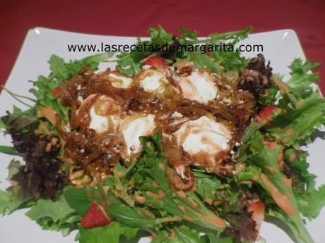 Ensalada de queso de cabra y cebolla caramelizada-Semana 14 al 20 de Abril