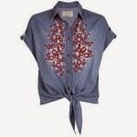The daily found!!! Embroidered denim shirt...
