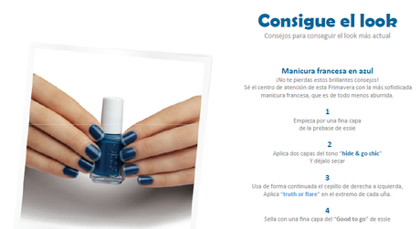 Manicura francesa en azul con Essie
