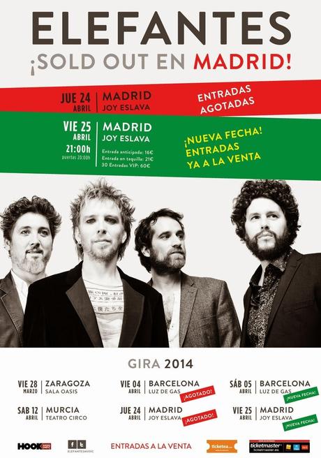Discos, música y reflexiones cubrirá el concierto en Madrid de Elefantes (25-04-2014)