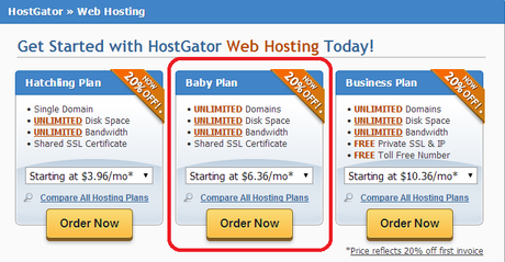 hostgator baby plan