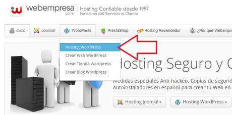 crear un blog de wordpress con webempresa