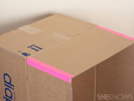 aletas de cinta de la caja de cartón