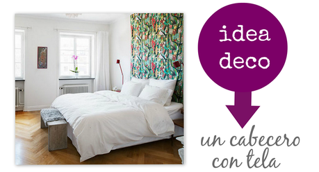 un cabecero con tela