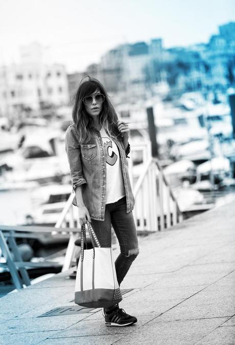 street style barbara crespo ice tshirt dear tee fashion blogger outfit santander blog de moda