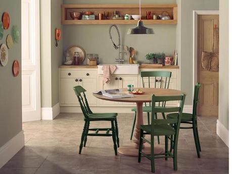 Bellos comedores en color verde