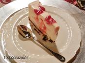 Pastel semifrío yogur frambuesas