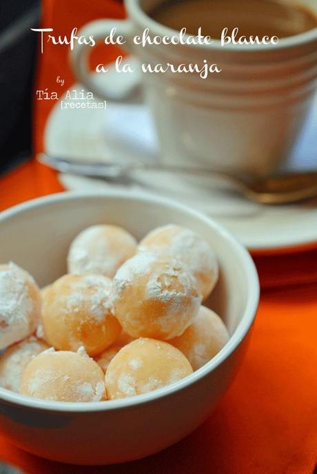 Trufas de chocolate blanco a la naranja