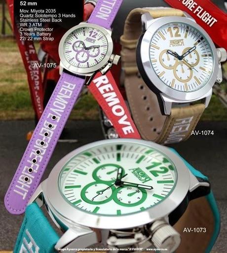 Aviador, remove before flight, relojes, Made in Spain, Cabujon,