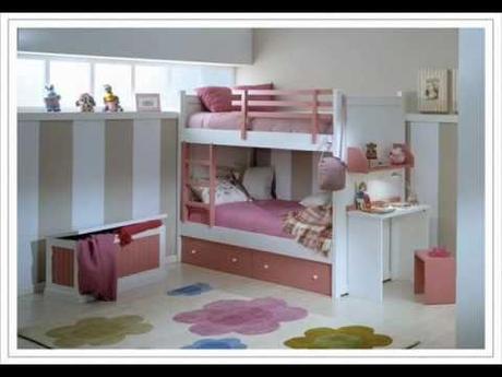 Lindas camas camarote para dormitorio de niñas