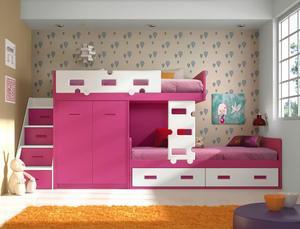Lindas camas camarote para dormitorio de niñas