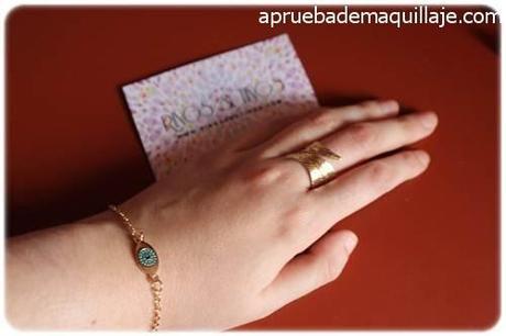 Primer Haul de Rings and Tings Pulsera ojo y anillo hoja de Rings and Tings dotted eye bracelet leaf ring