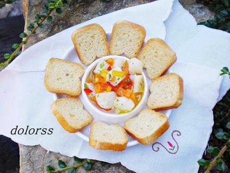 Cebiche de bacalao con pimientos